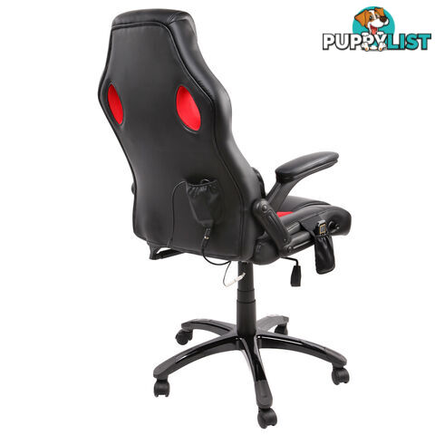 8 Point Massage Racing PU Leather Office Computer Chair Black/Red