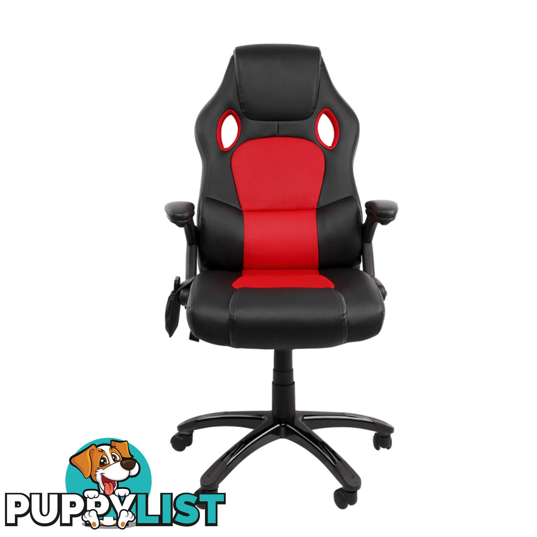 8 Point Massage Racing PU Leather Office Computer Chair Black/Red