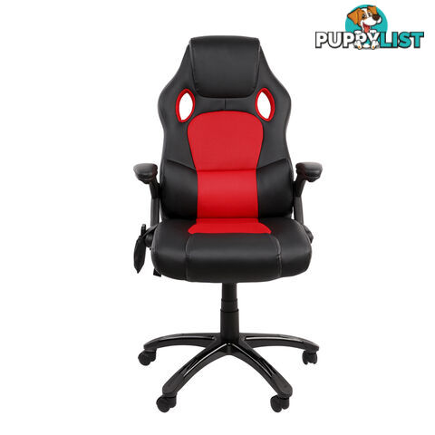 8 Point Massage Racing PU Leather Office Computer Chair Black/Red