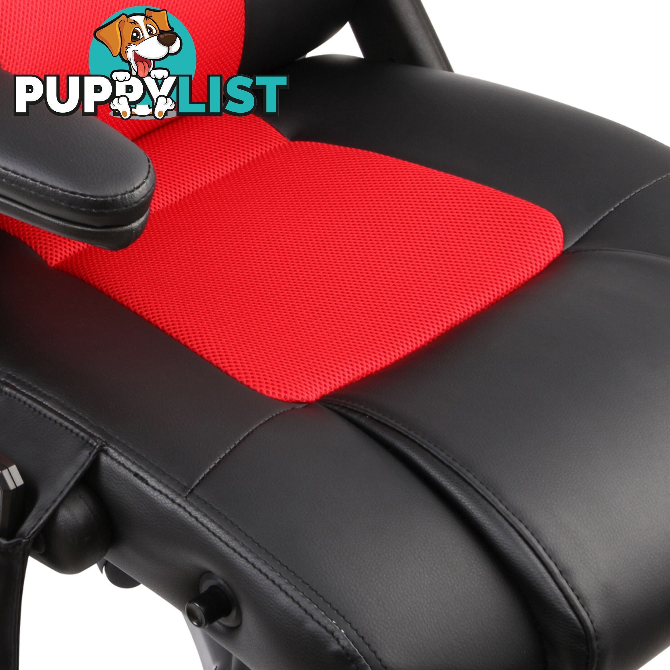 8 Point Massage Racing PU Leather Office Computer Chair Black/Red