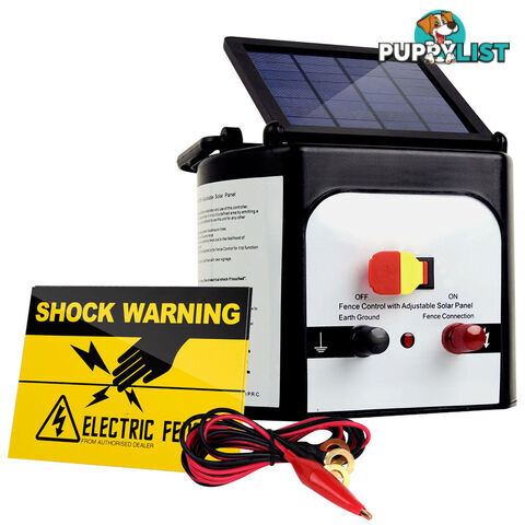 Solar Power Electric Fence Energiser Energizer Charger 8Km / 0.3J