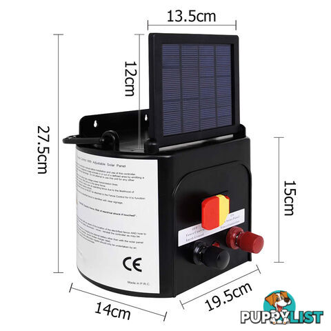 Solar Power Electric Fence Energiser Energizer Charger 8Km / 0.3J