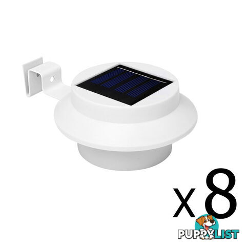 Set of 8 Solar Gutter Light - White