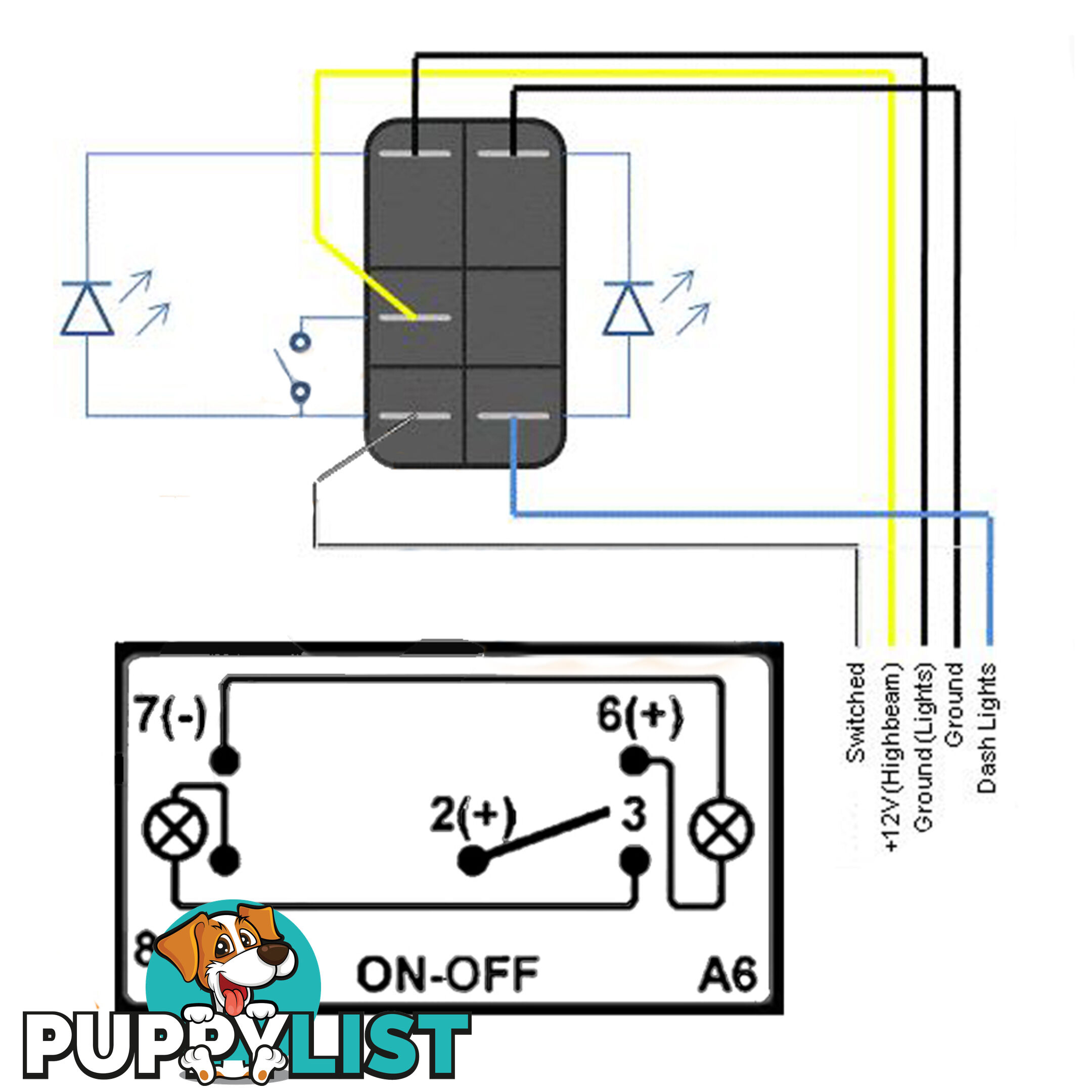 REVERSE LIGHTS CARLING ROCKER SWITCH LASER ETCHED WORK LIGHT BAR 4WD HID 12V 24V