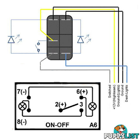 REVERSE LIGHTS CARLING ROCKER SWITCH LASER ETCHED WORK LIGHT BAR 4WD HID 12V 24V