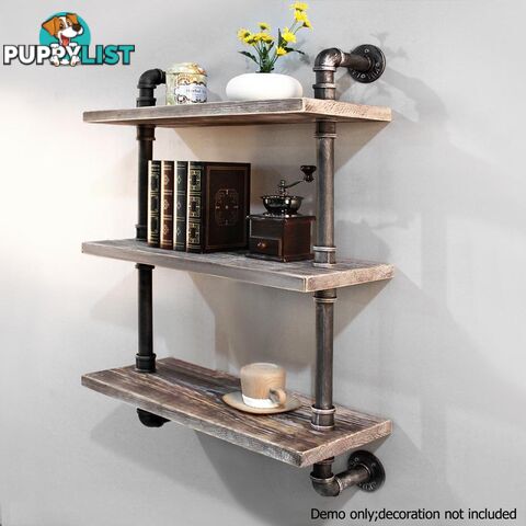 Rustic Industrial DIY Floating Pipe Shelf