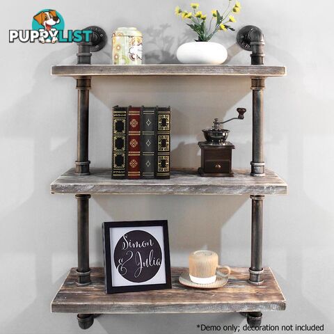 Rustic Industrial DIY Floating Pipe Shelf