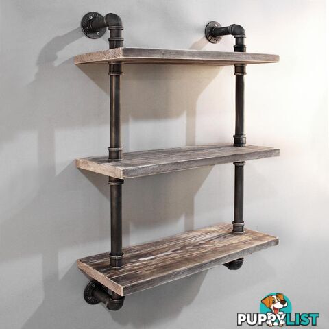 Rustic Industrial DIY Floating Pipe Shelf