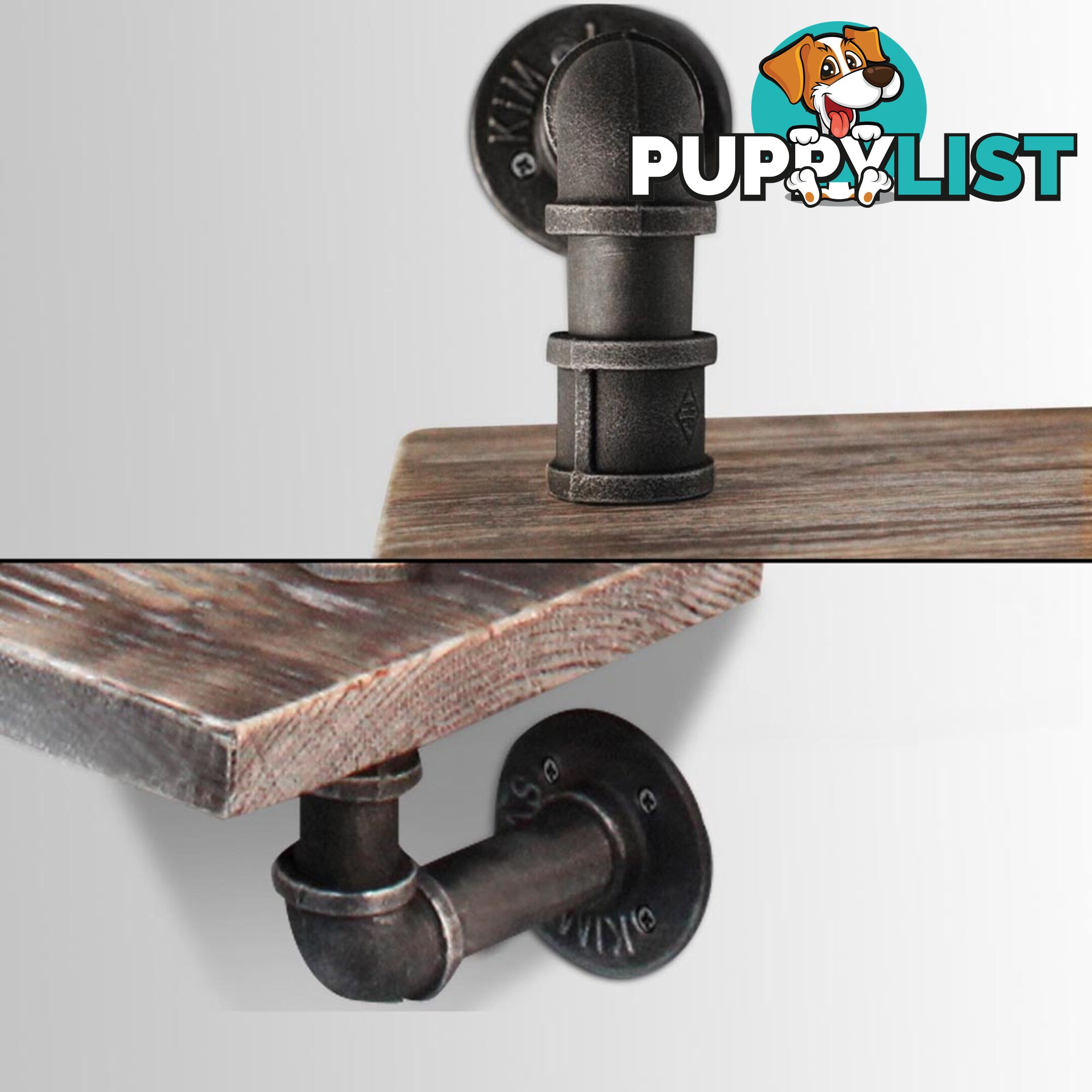 Rustic Industrial DIY Floating Pipe Shelf