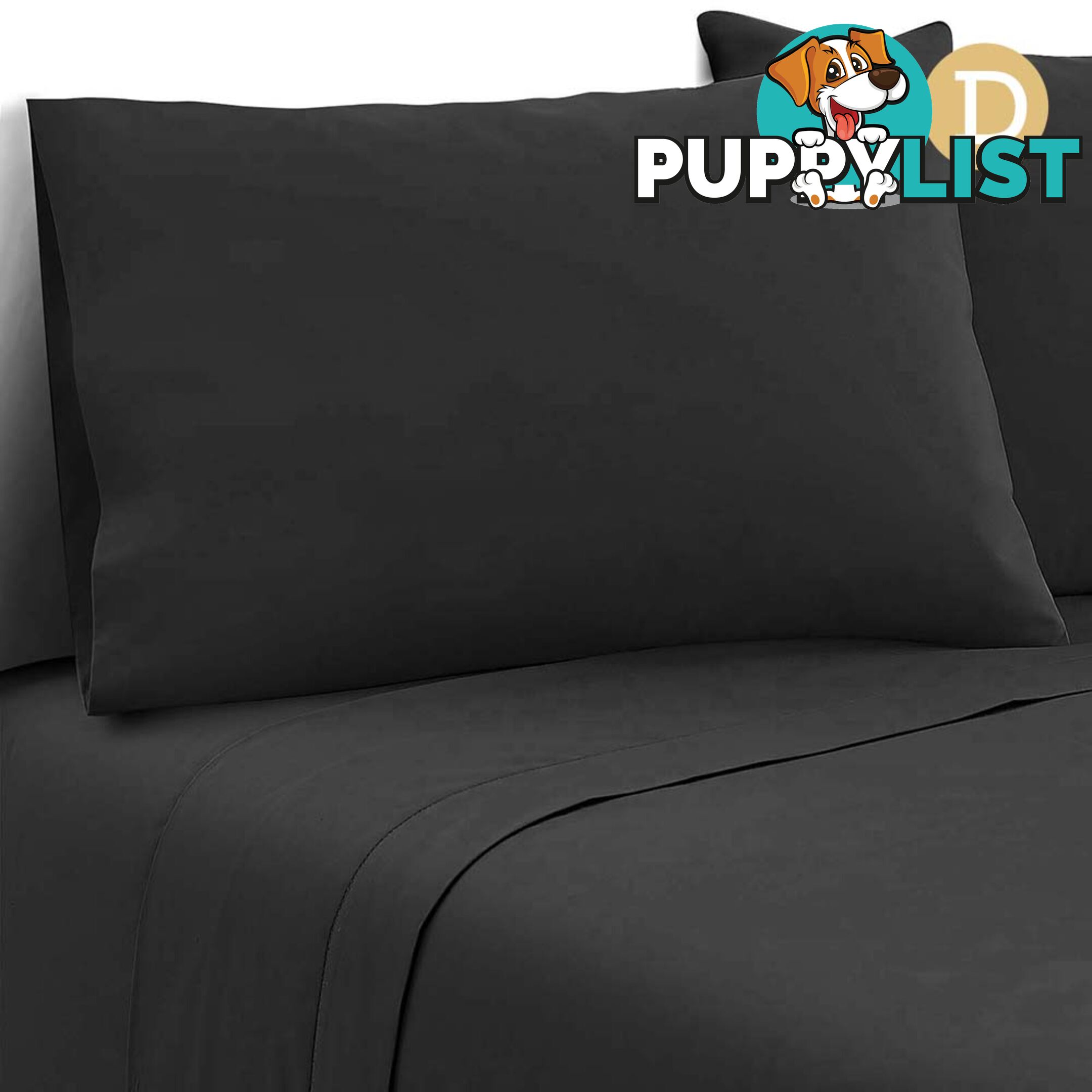 4 Piece Microfibre Sheet Set Double_ÑÐ Black