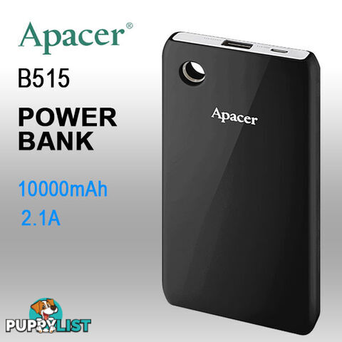 APACER DELUXE PORTABLE POWERBANK 10000MAH BLACK COLOR ( B515 BLACK )