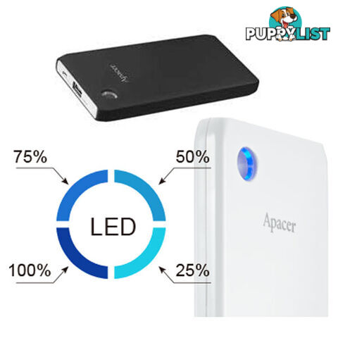 APACER DELUXE PORTABLE POWERBANK 10000MAH BLACK COLOR ( B515 BLACK )