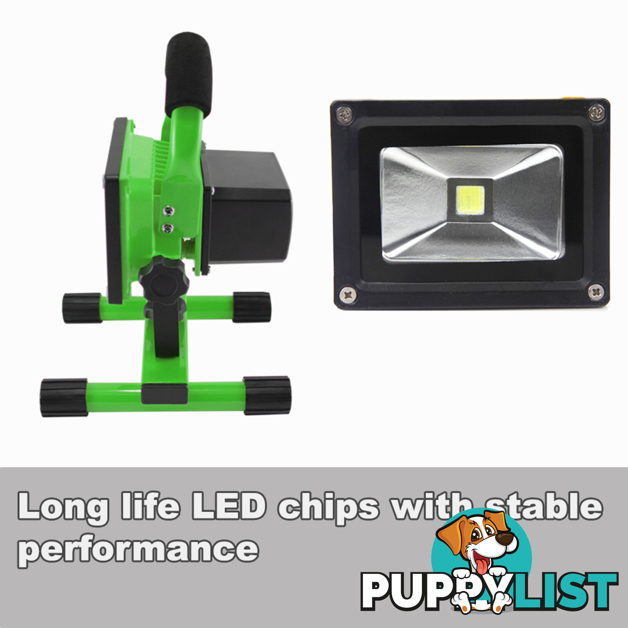 10W PORTABLE LED WORK LIGHT RECHARGEABLE FLOOD LIGHT LAMP CAMPING GREEN