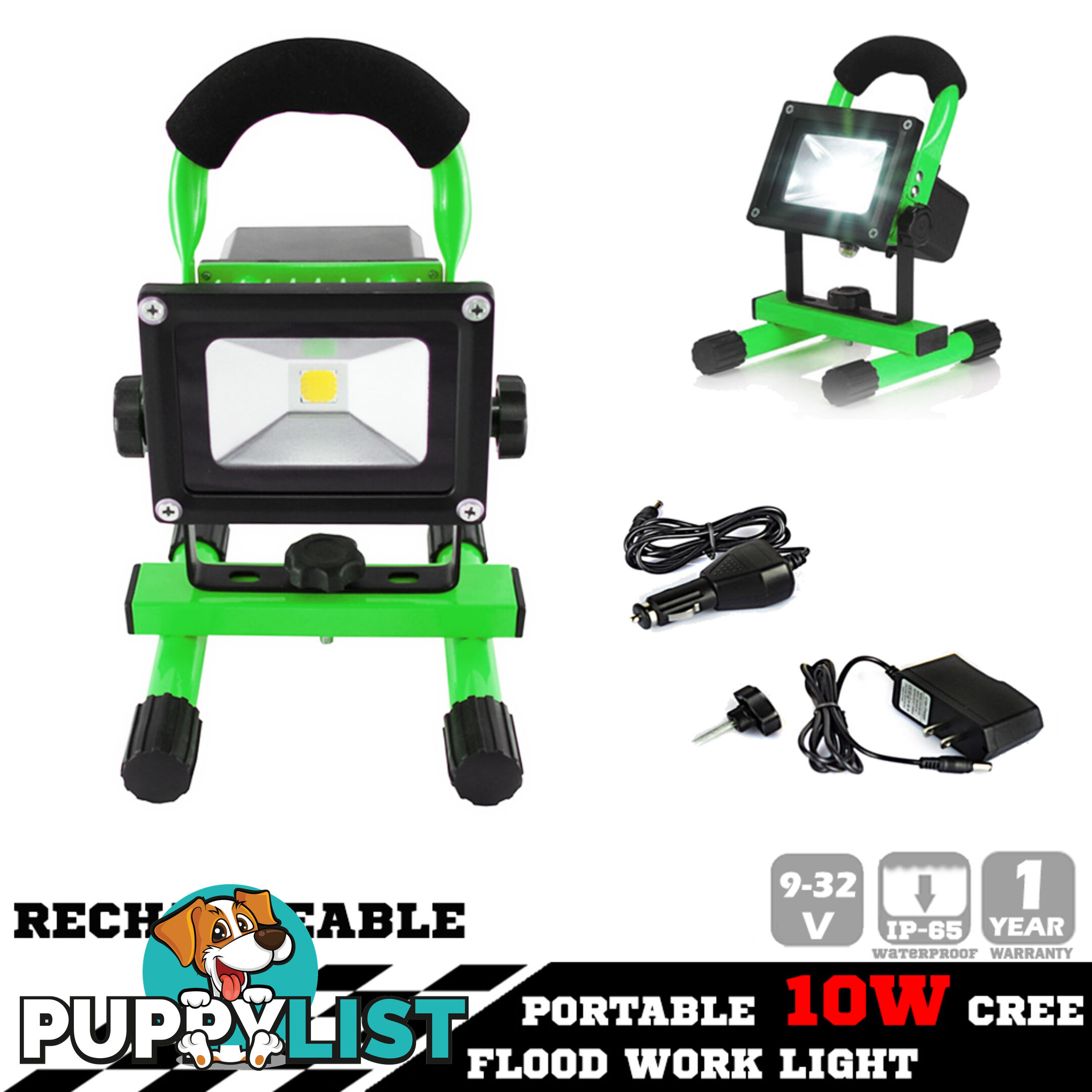 10W PORTABLE LED WORK LIGHT RECHARGEABLE FLOOD LIGHT LAMP CAMPING GREEN