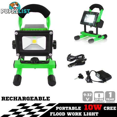 10W PORTABLE LED WORK LIGHT RECHARGEABLE FLOOD LIGHT LAMP CAMPING GREEN