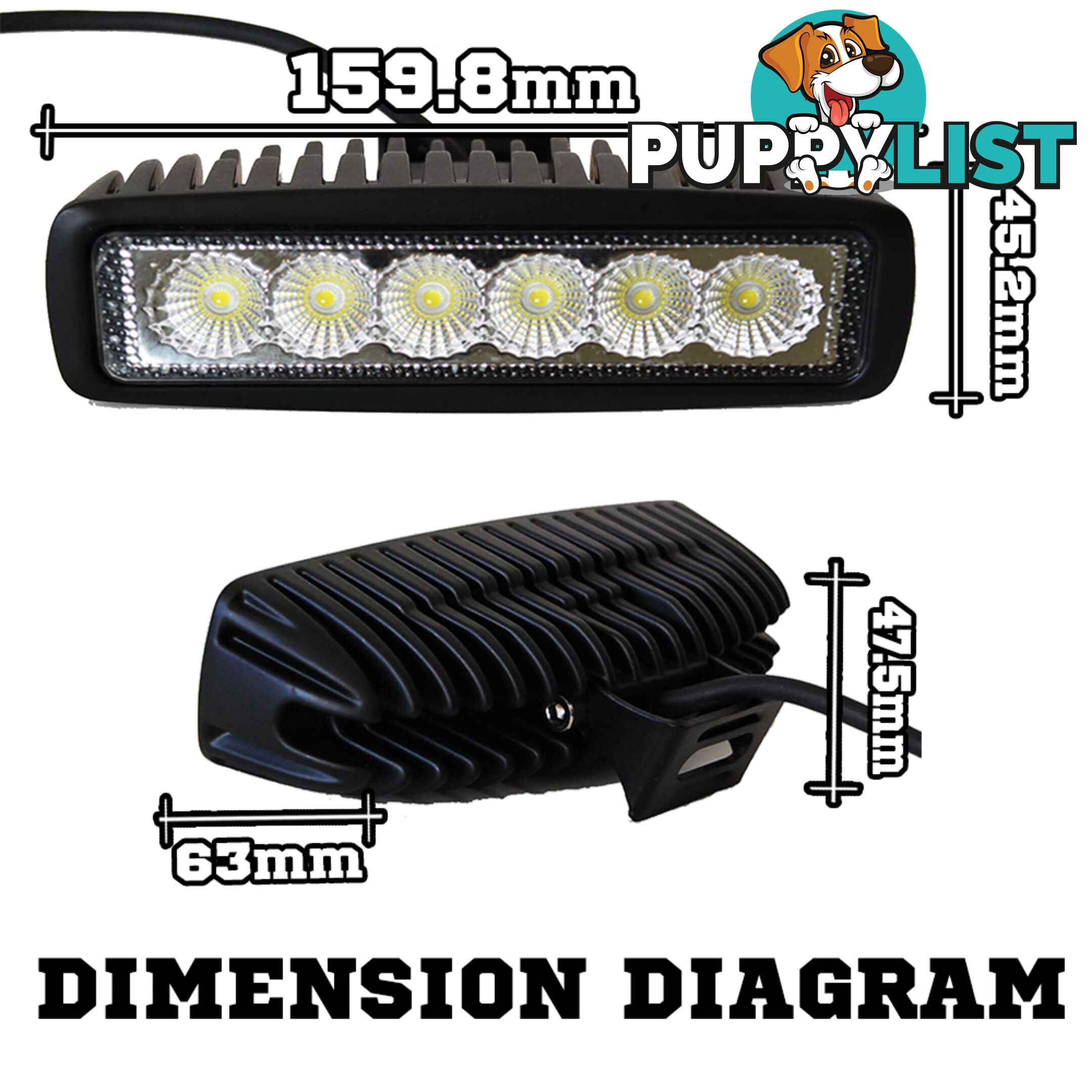 2x 6inch 18W LED Light Bar Driving Work Lamp Flood Truck Offroad UTE 4WD