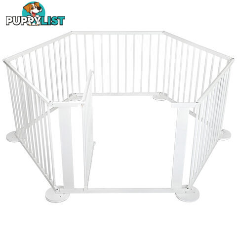 Baby Natural White Wooden Playpen