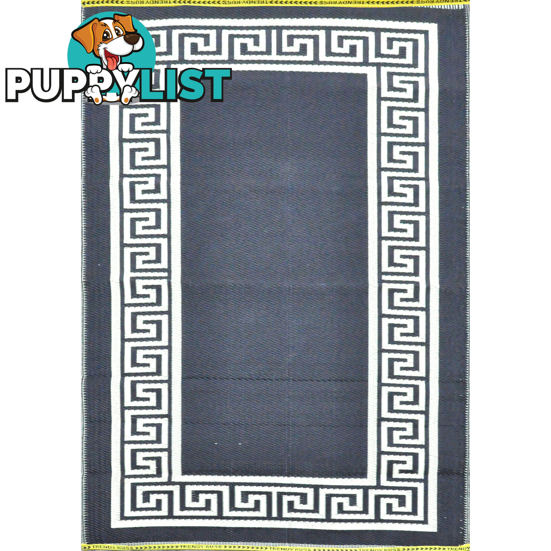 Greek Key Rug Black & Cream 150x240cm