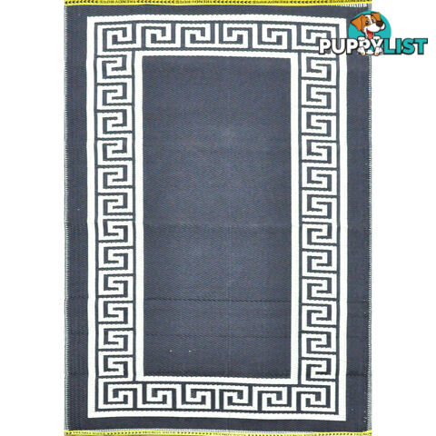 Greek Key Rug Black & Cream 150x240cm