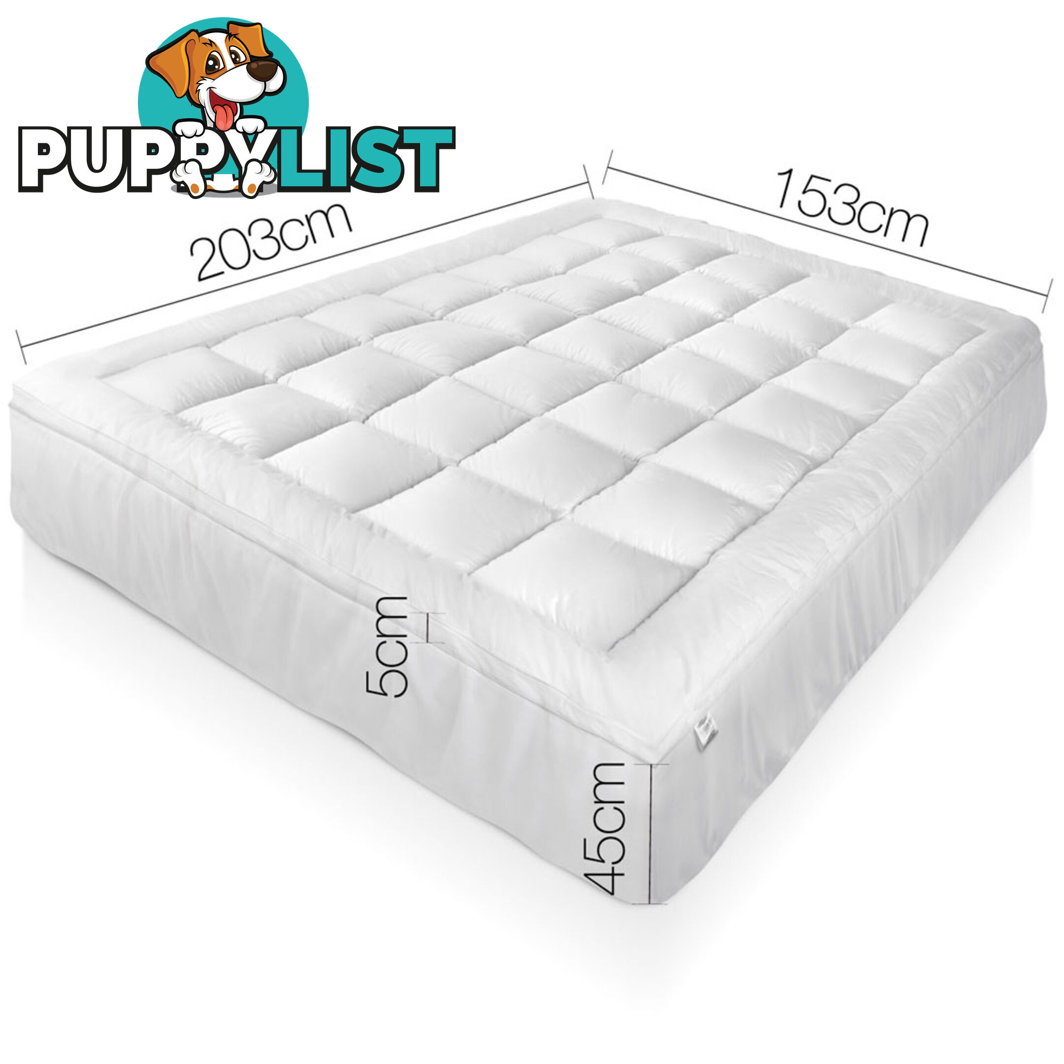 Bamboo Pillowtop Mattress Topper 5cm - Queen