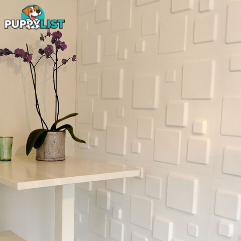 12 Pcs 3D Square Design Wall Panel