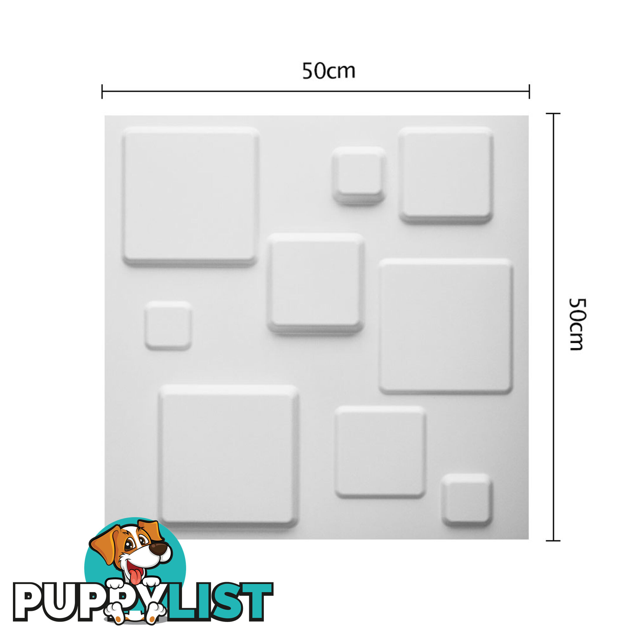 12 Pcs 3D Square Design Wall Panel