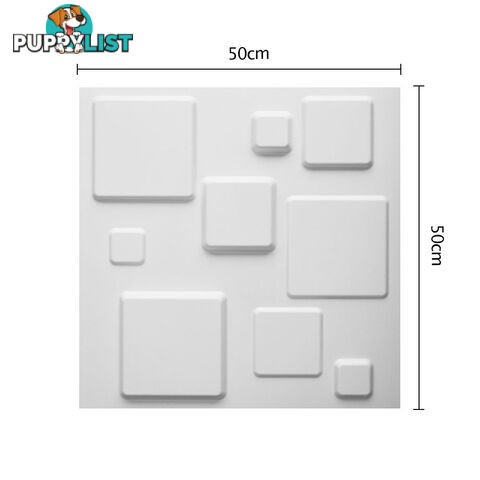 12 Pcs 3D Square Design Wall Panel