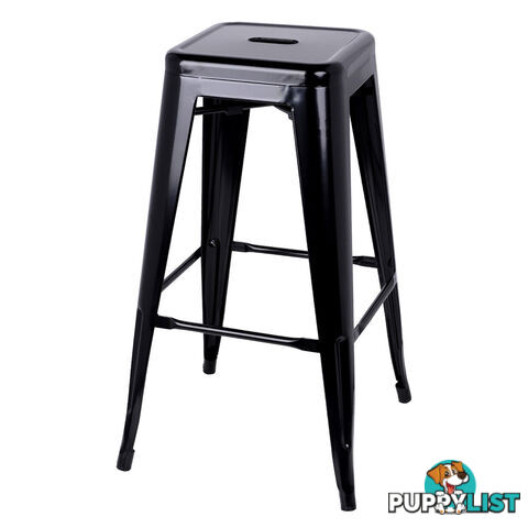 Set of 2 Steel Kitchen Bar Stool 76cm Black