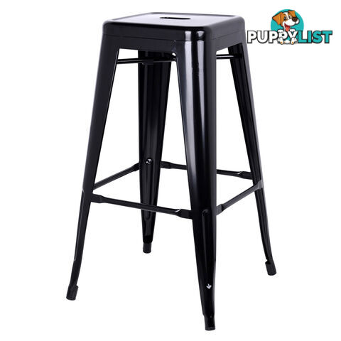 Set of 2 Steel Kitchen Bar Stool 76cm Black