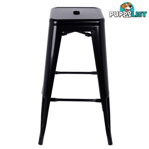 Set of 2 Steel Kitchen Bar Stool 76cm Black