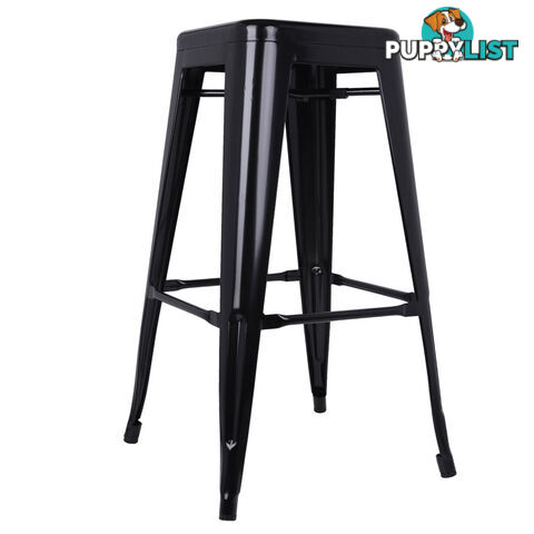 Set of 2 Steel Kitchen Bar Stool 76cm Black