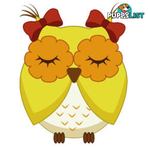 Cute yellow owl Wall Sticker - Totally Movable