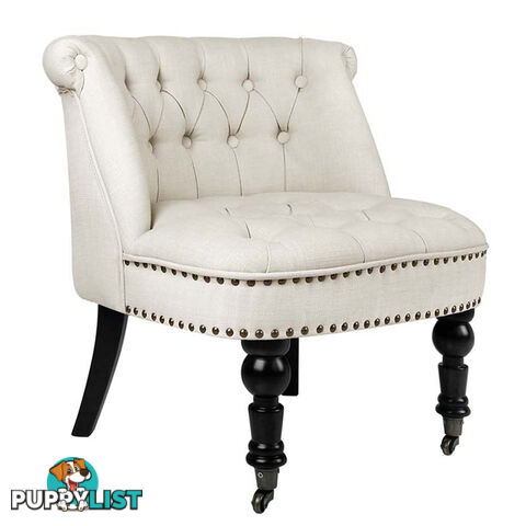 Lorraine Chair French Provincial Linen Fabric Sofa White