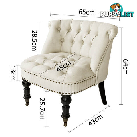 Lorraine Chair French Provincial Linen Fabric Sofa White