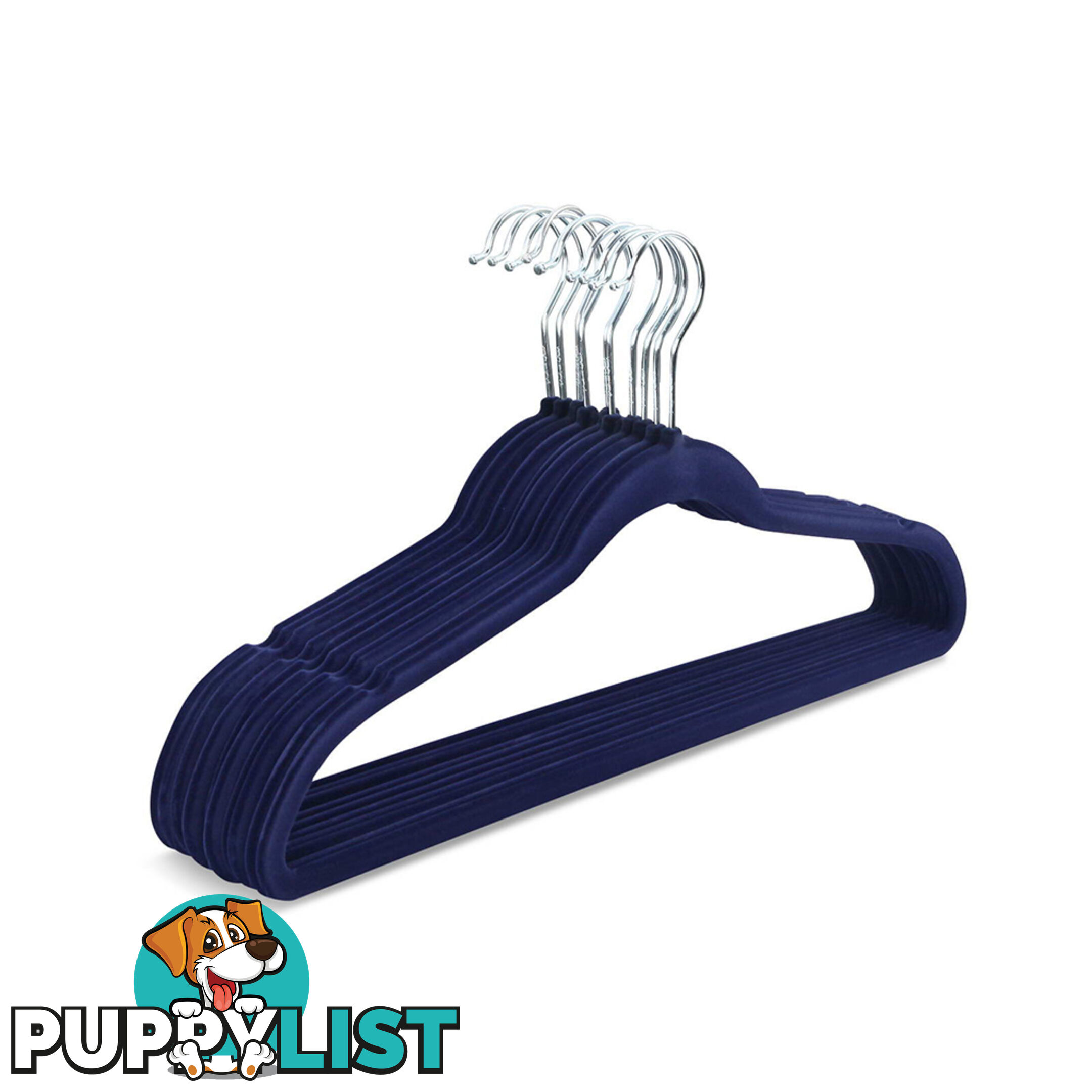 Set of 50 Slim Navy Velvet Hangers