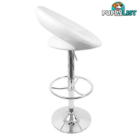 Set of 2 PU Leather Kitchen Bar Stool White