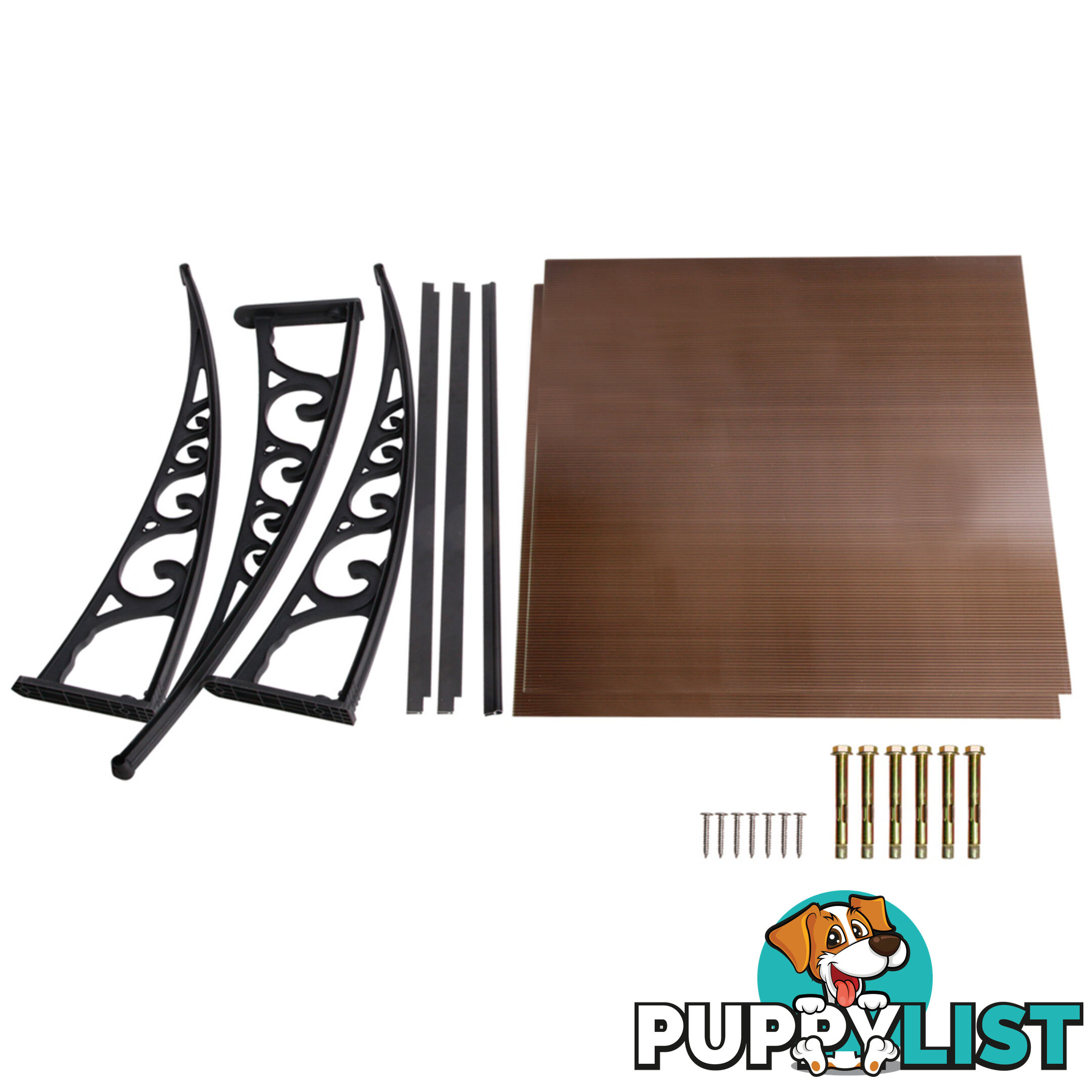 DIY Window Door Awning Cover Brown 100 x 200cm