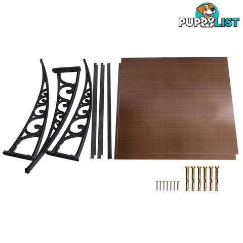 DIY Window Door Awning Cover Brown 100 x 200cm