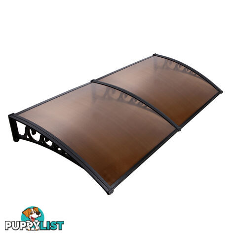 DIY Window Door Awning Cover Brown 100 x 200cm