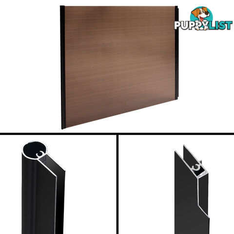 DIY Window Door Awning Cover Brown 100 x 200cm