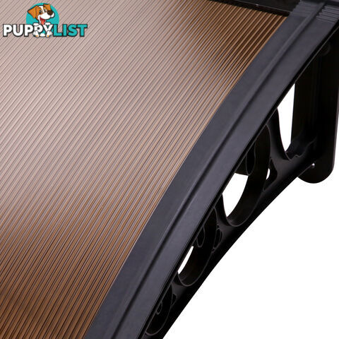 DIY Window Door Awning Cover Brown 100 x 200cm