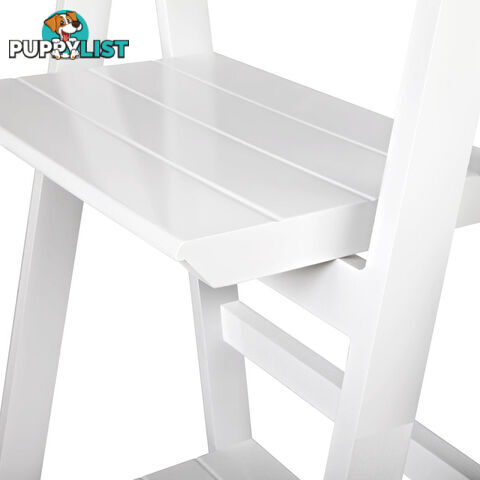 Wooden Ladder Display Storage Shelf White