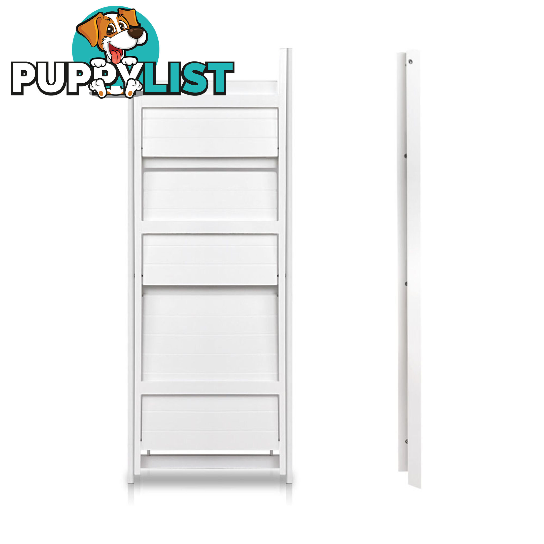 Wooden Ladder Display Storage Shelf White