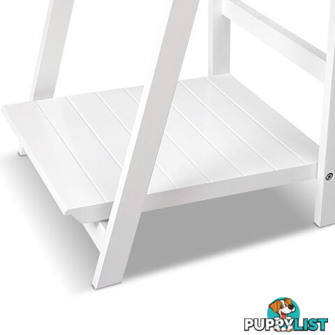 Wooden Ladder Display Storage Shelf White