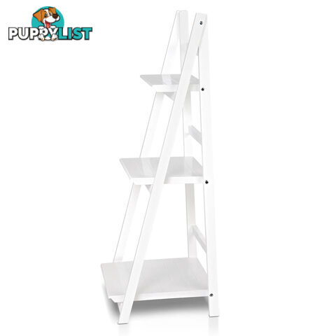 Wooden Ladder Display Storage Shelf White