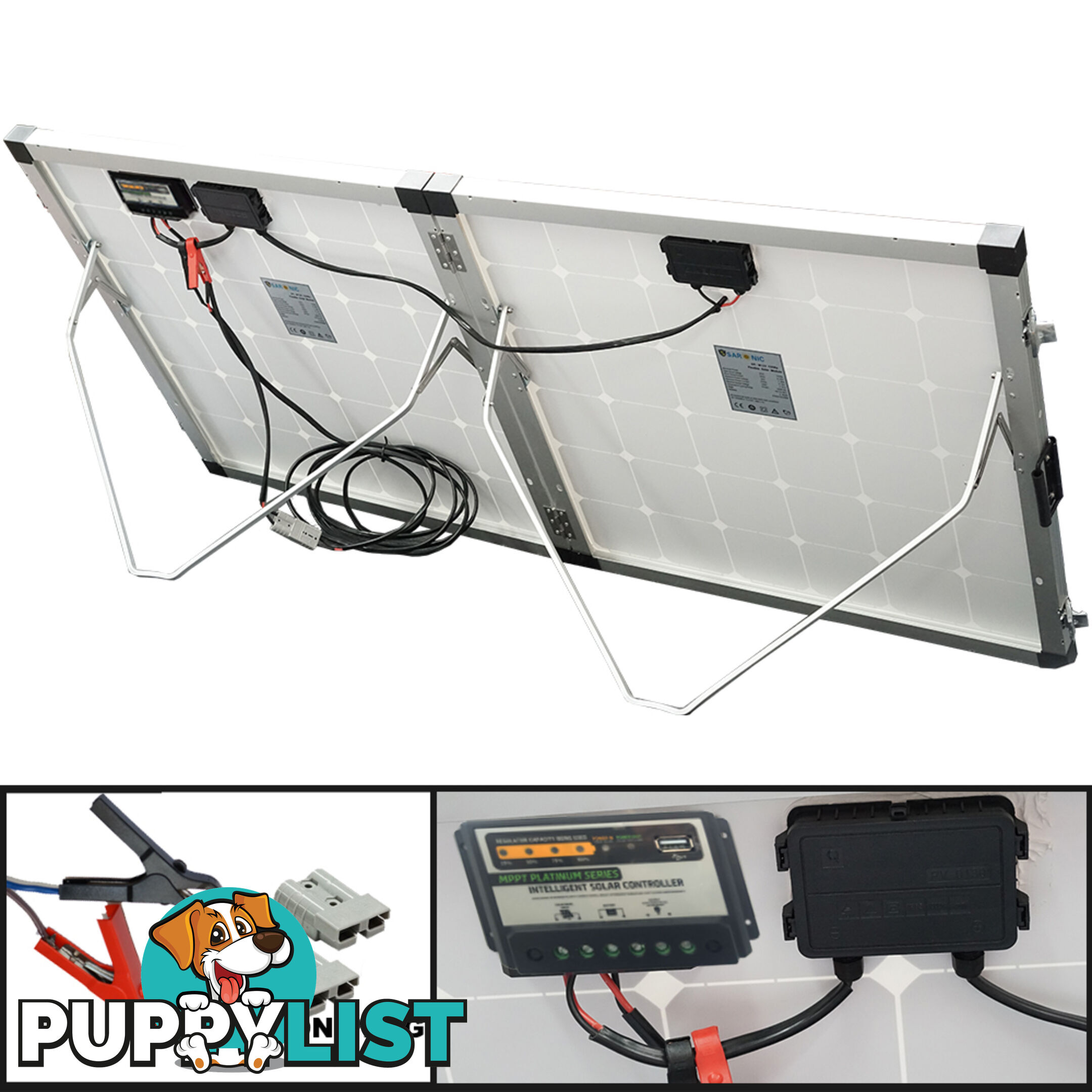 12V 250W Folding Solar Panel Kit Caravan Boat Camping Power Mono Charging Home