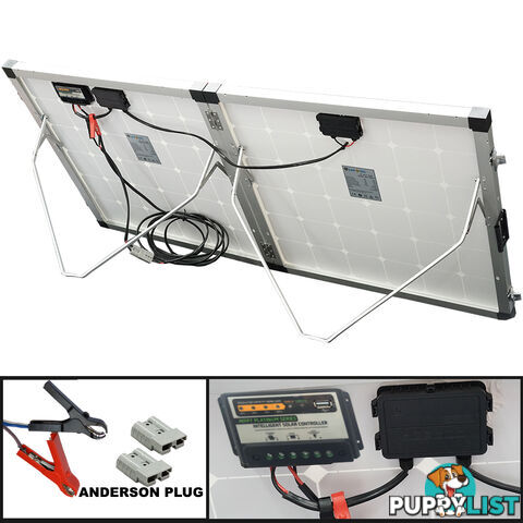 12V 250W Folding Solar Panel Kit Caravan Boat Camping Power Mono Charging Home