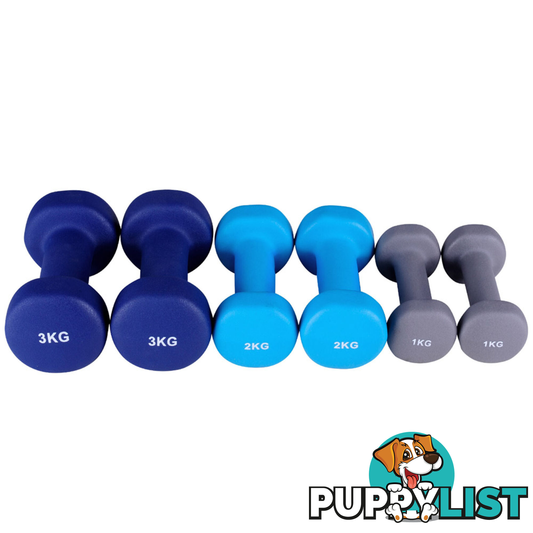 Everfit 6 Piece 12kg Dumbbell Weights Set w/ Stand