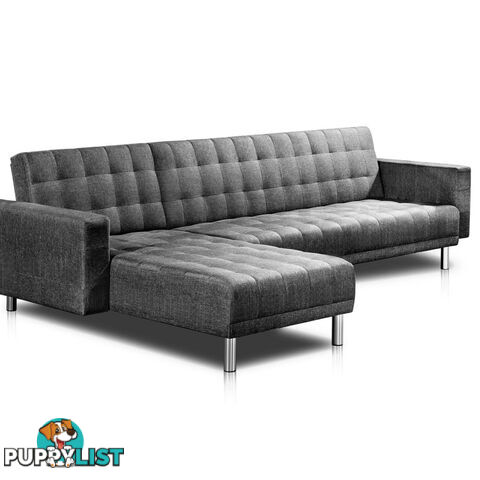 Faux Linen Sofa Bed 5 Seater