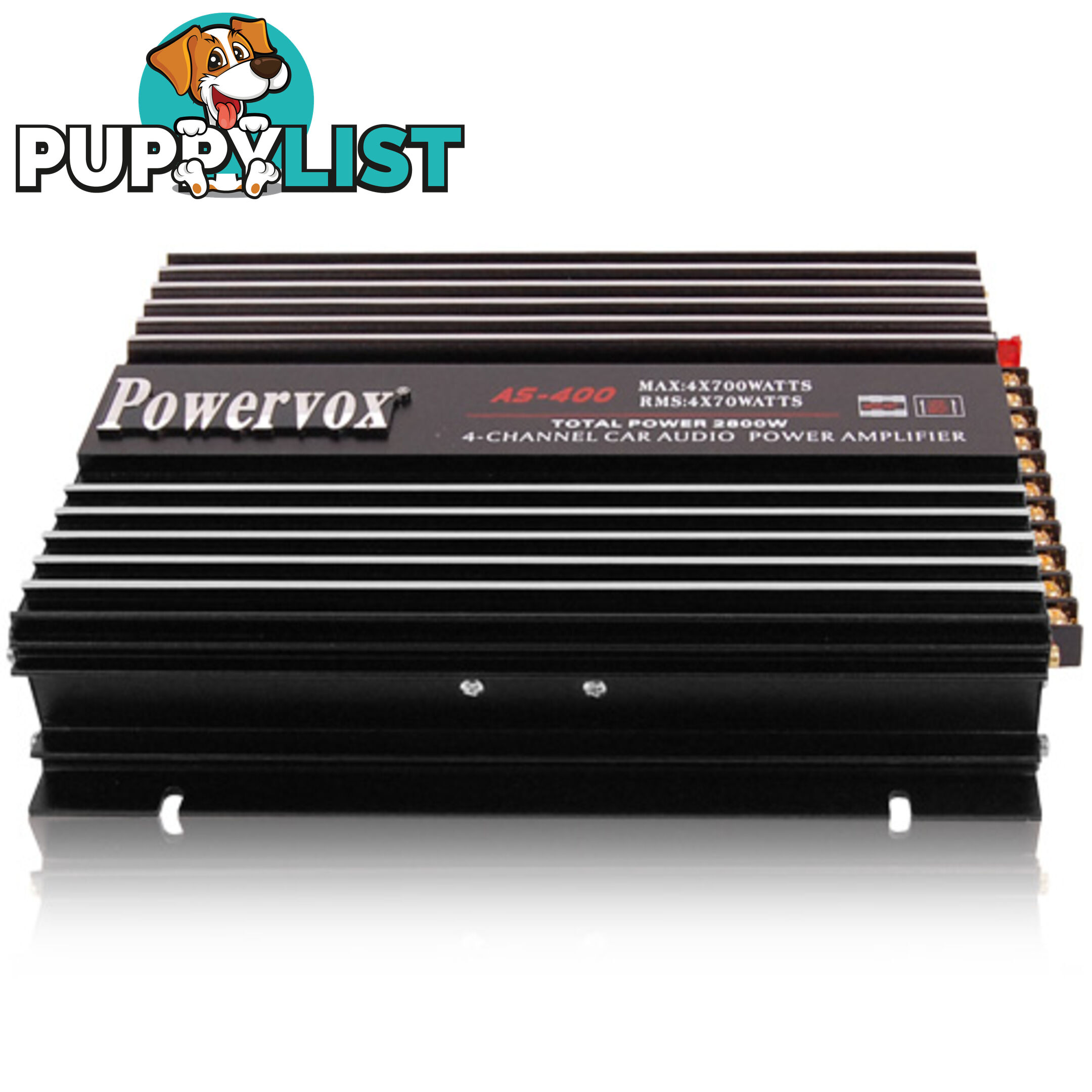 New PowerVox 2800 Watt 4 Channel Car Amplifier Black